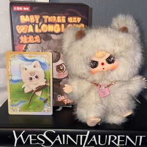 Baby Three Sea Wa Long Plush Doll with necklace charm pendant NIB -SNUGGLES
